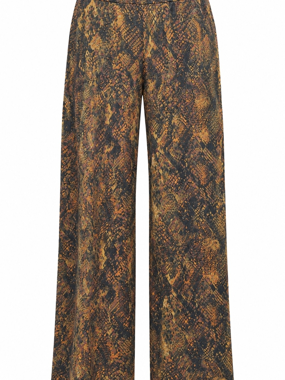 IMAN 2pc SET Burnt Orange V-Neck Sweater & Snake Printed Wide-Leg Pants SIZE XL - Picture 3 of 6
